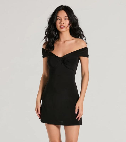 Iris Chic Off The Shoulder Mini Dress