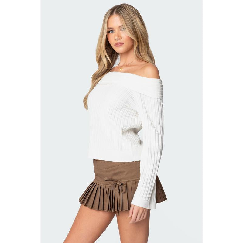 Lisa Fold over Ribbed Sweater