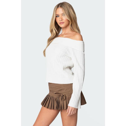 Lisa Fold over Ribbed Sweater